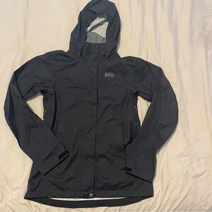 REI Women's Black Hooded Rain Jacket Size XS